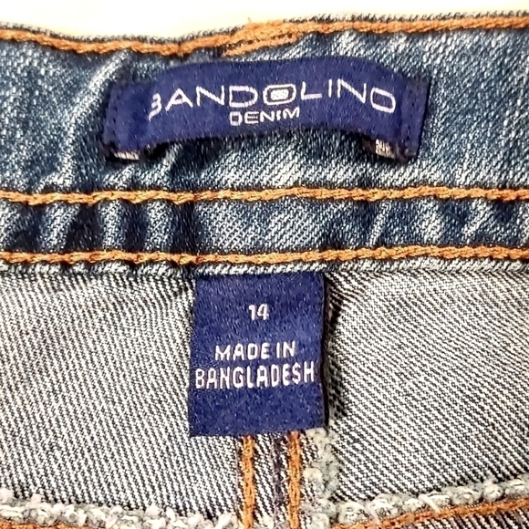 BANDOLINO Indigo denim Morgan high rise embroidered pockets jeans sz 14 - Picture 4 of 13